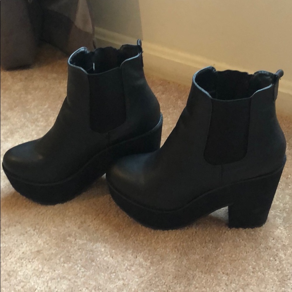 Black, heeled boots.